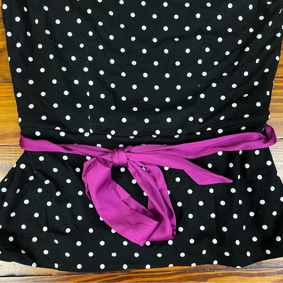 White House Black Market Polka Dot Belted Top - Picture 2 of 9
